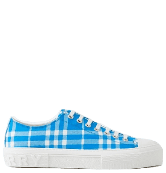  Giày Nam Burberry Check Cotton Sneakers 'Vivid Blue' 