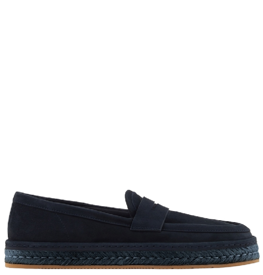  Giày Nam Giorgio Armani Suede Loafers 'Blue' 