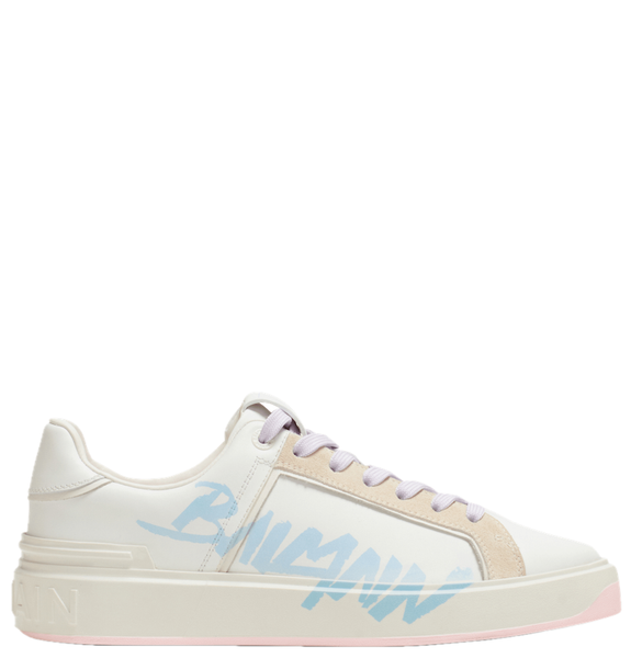  Giày Nữ Balmain B-Court Leather Sneakers 'White' 