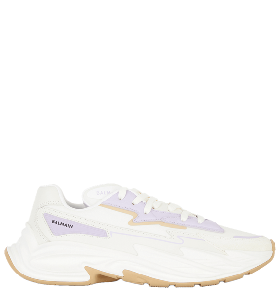  Giày Nữ Balmain Run-Row Leather Sneakers 'Beige' 