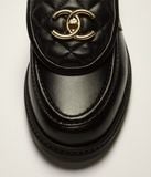  Giày Nữ Chanel Moccasins Lambskin 'Black' 
