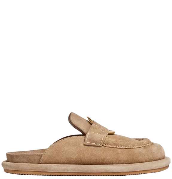  Giày Nữ Moncler Bell Suede Mules 'Beige' 