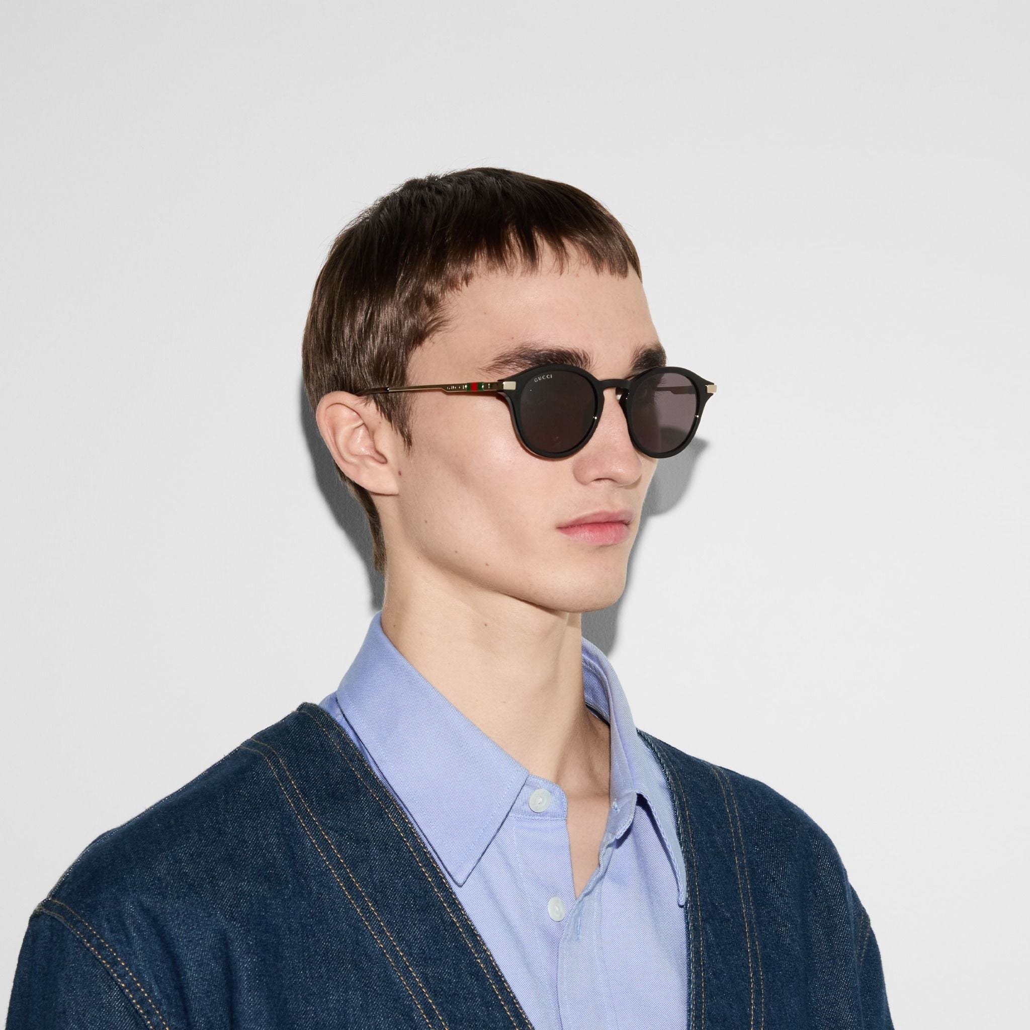  Kính Gucci Round Frame Sunglasses 'Black' 