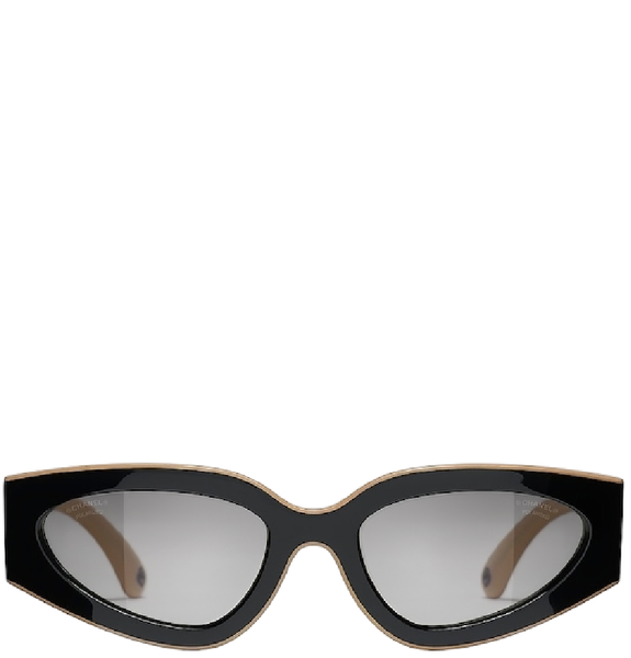  Kính Nữ Chanel Cat Eye Sunglasses 'Black Beige' 