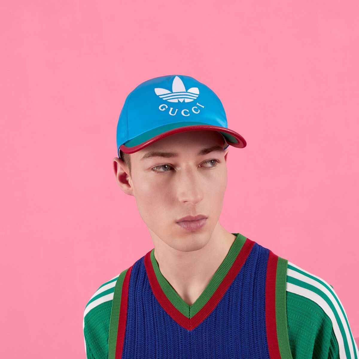 adidas Originals trefoil chain snapback in white and blue | ASOS