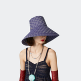  Mũ Nữ Gucci GG Denim Wide Brim Hat 'Blue' 
