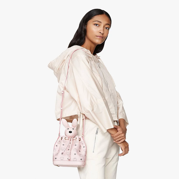 Mcm rabbit store drawstring bag