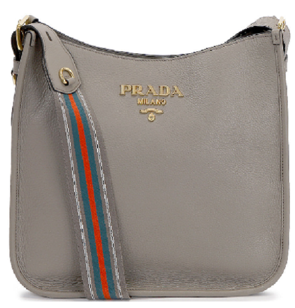  Túi Nữ Prada Vitello Dino Hobo 'Grey' 