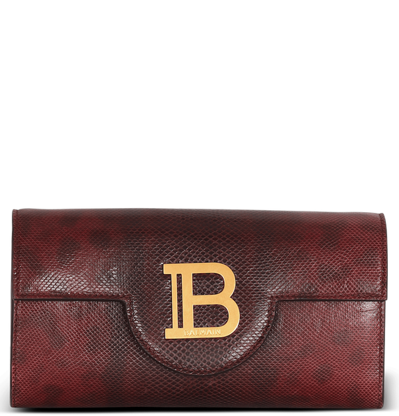  Ví Nữ Balmain B-buzz Karung Leather Wallet 'Red' 