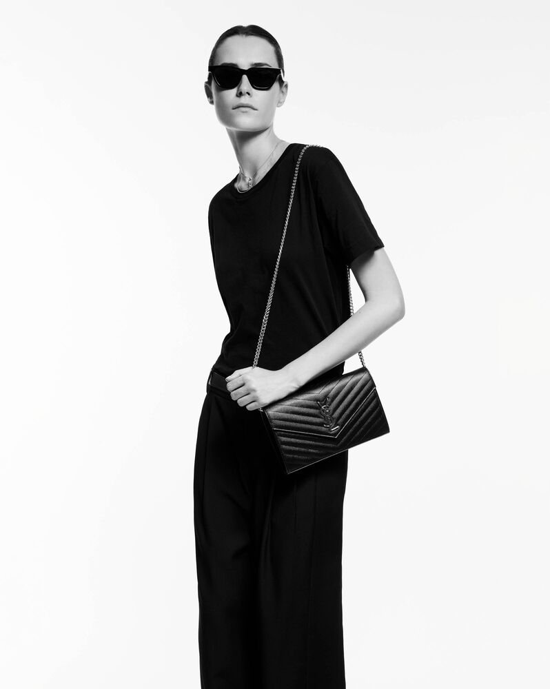  Túi Nữ Saint Laurent Cassandre Wallet 'Gold Black' 