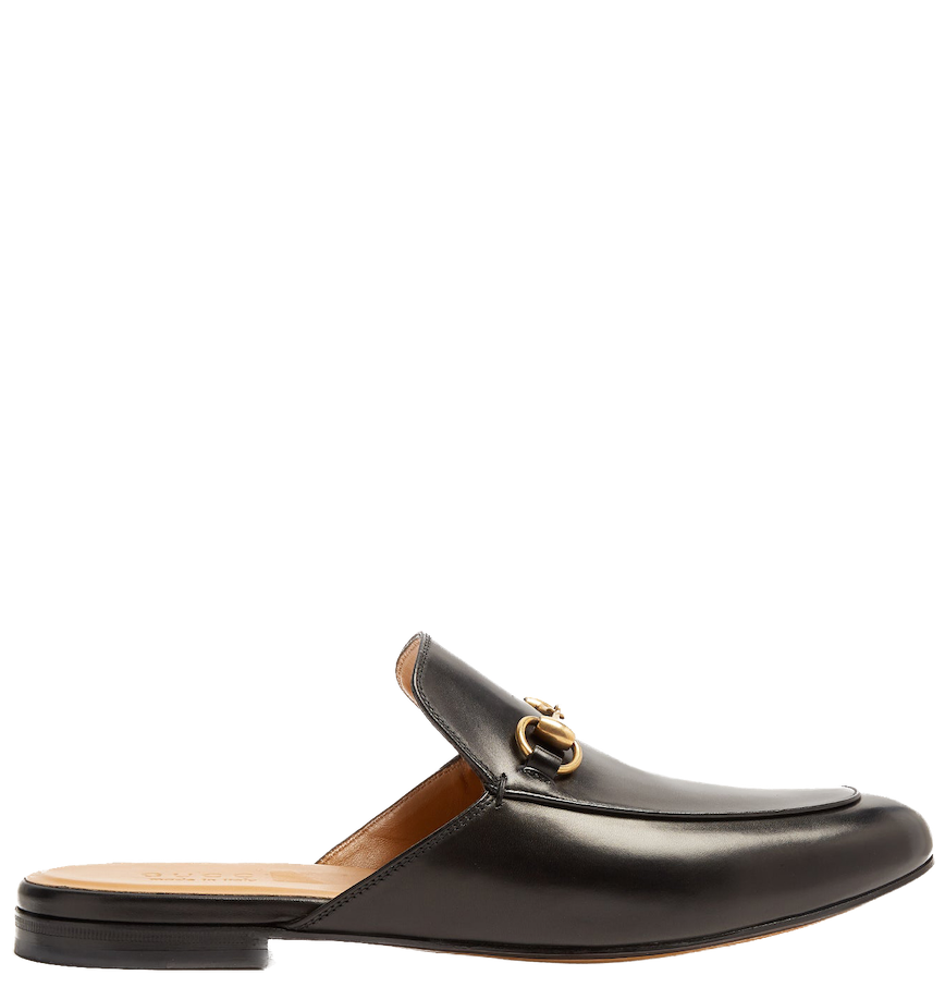  Giày Nam Gucci Leather Horsebit Slipper Leather 'Black' 