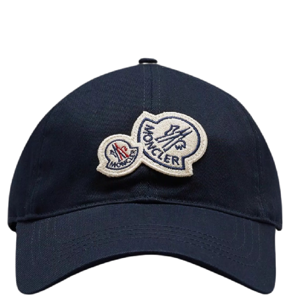  Mũ Nam Moncler Double Logo Baseball Cap 'Night Blue' 