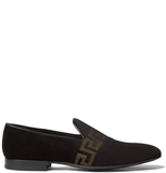  Giày Nam Versace Greca Embroidered Velvet Loafers 'Black' 