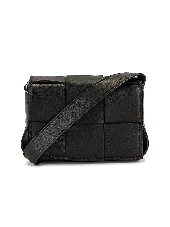  Túi Nữ Bottega Veneta Mini Intrecciato Leather Crossbody Bag 'Black' 