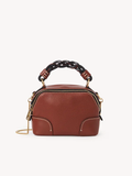  Túi Nữ Chloe Mini Daria Chain Bag In Grained Shiny Calfskin 'Brown' 