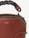  Túi Nữ Chloe Mini Daria Chain Bag In Grained Shiny Calfskin 'Brown' 