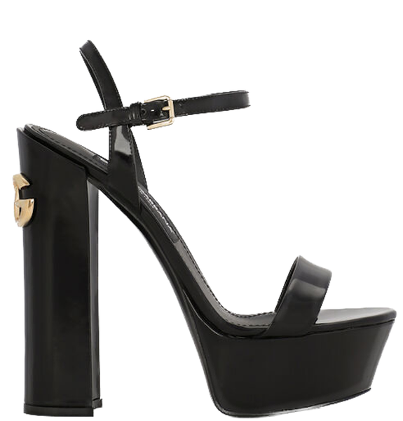  Giày Nữ Dolce & Gabbana Polished Calfskin Platform 'Black' 