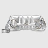  Túi Nữ Gucci Horsebit Chain Medium Shoulder Bag 'Silver' 