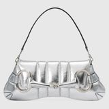  Túi Nữ Gucci Horsebit Chain Medium Shoulder Bag 'Silver' 