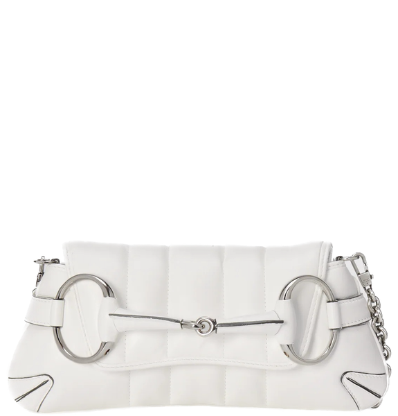  Túi Nữ Gucci Horsebit Chain Small Shoulder Bag 'White' 