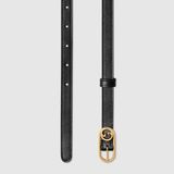  Thắt Lưng Nữ Gucci Thin Belt With Round Interlocking G 'Black' 