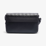  Túi Lacoste Unisex Monogram Leather Flap Close 'Black' 