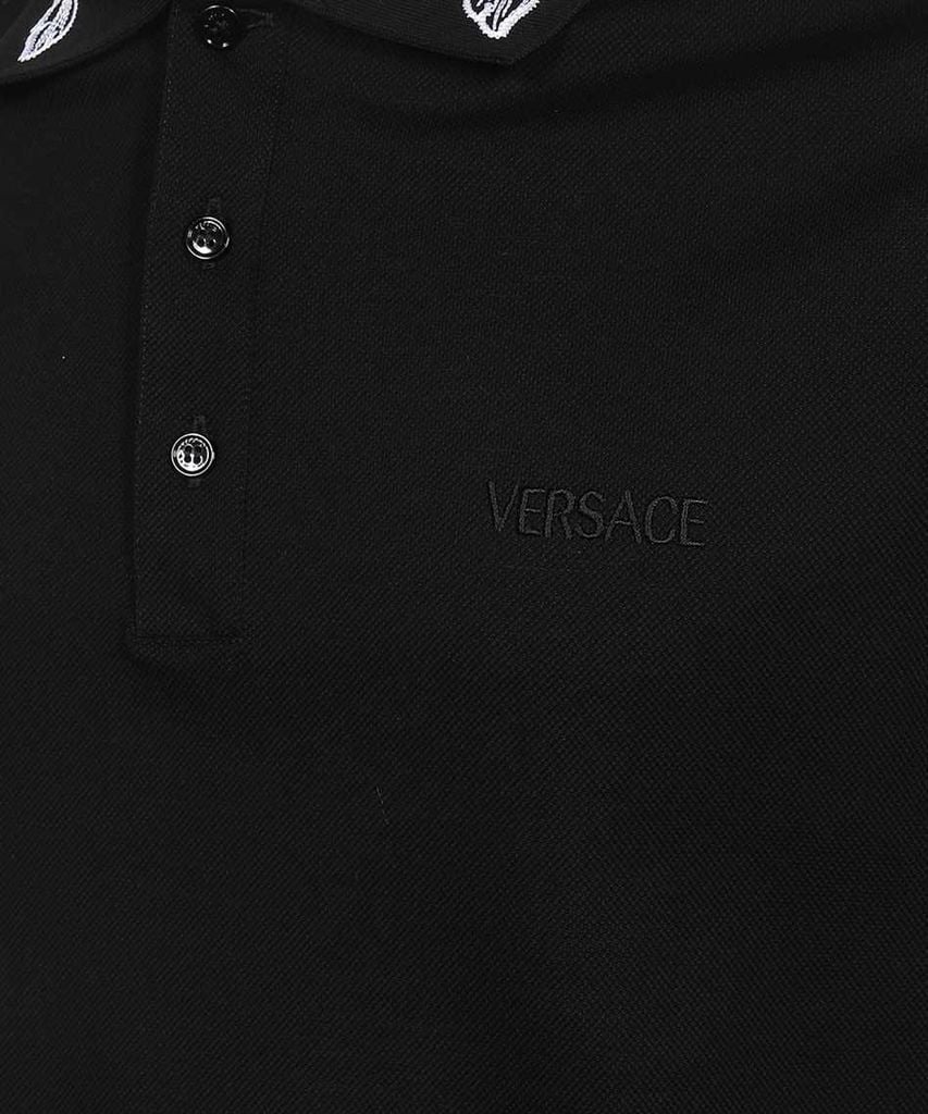 Áo Nam Versace Barocco Embroidered Polo Shirt 'Black' 