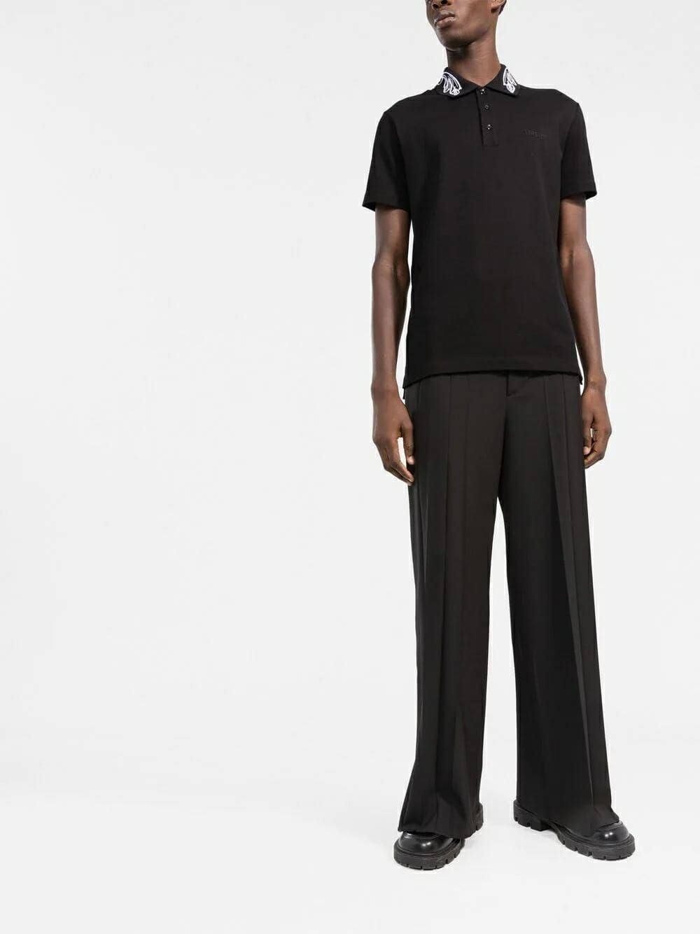  Áo Nam Versace Barocco Embroidered Polo Shirt 'Black' 