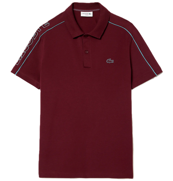  Áo Lacoste Contrast Accent Print Polo Shirt 'Dark Red' 