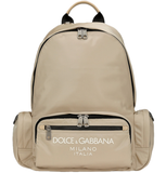  Balo Dolce & Gabbana Nylon Rubberized Logo 'Beige' 