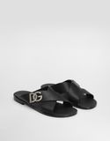  Dép Nam Dolce & Gabbana Calfskin Sandals 'Black' 