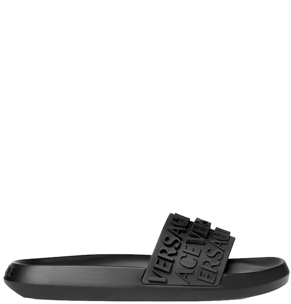  Dép Nam Versace Logo Slides 'Black' 