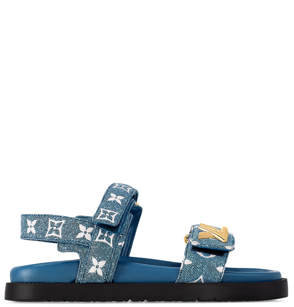  Dép Nữ Louis Vuitton LV Sunset Flat Comfort Sandals 'Blue' 