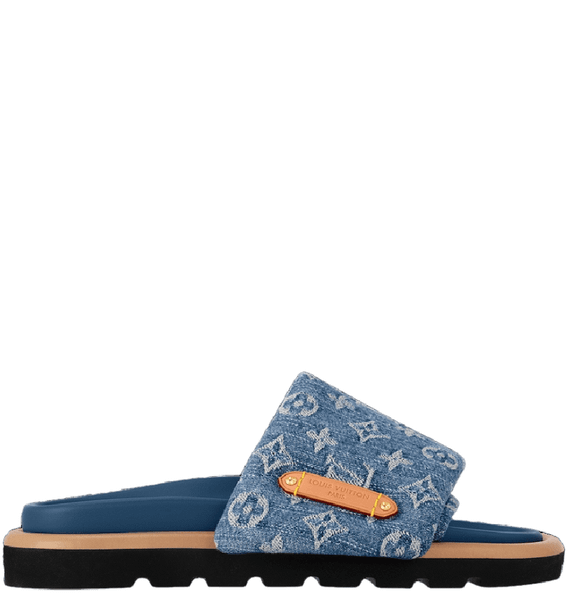  Dép Nữ Louis Vuitton Pool Pillow Flat Comfort Mules 'Blue' 