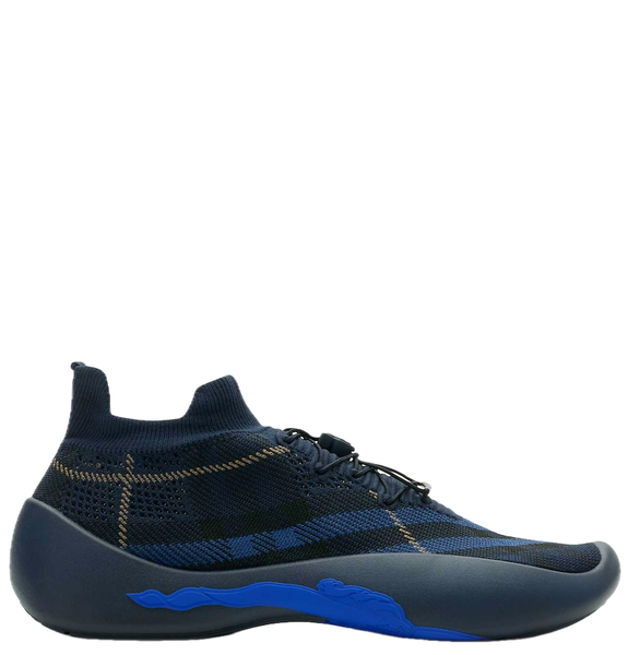  Giày Nam Burberry Check Knit Neptune Sneakers 'Midnight' 