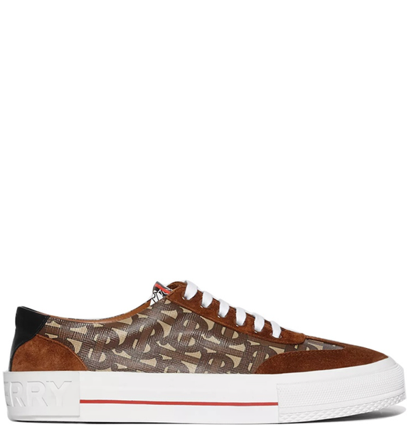  Giày Nam Burberry Suede Detail Monogram Stripe Sneakers 'Beige' 