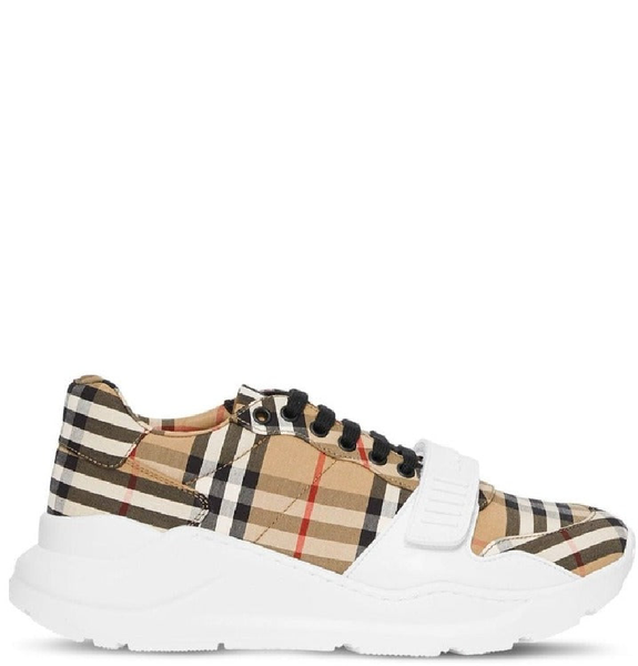  Giày Nam Burberry Vintage Check Cotton Sneakers 'Beige' 