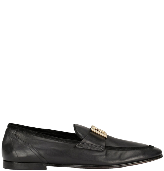  Giày Nam Dolce & Gabbana Calfskin Slippers 'Black' 