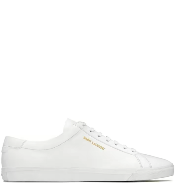  Giày Nam Saint Laurent Andy Sneakers In Leather 'Optic White' 