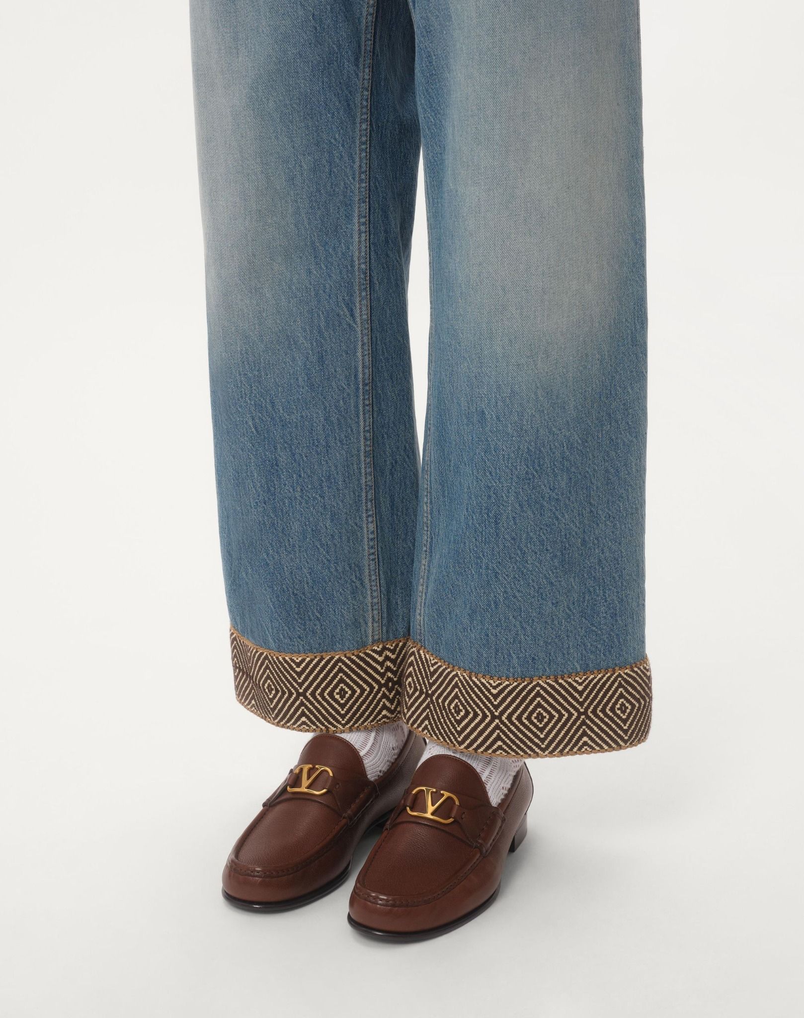  Giày Nam Valentino Vlogo Kidskin Loafer 'Brown' 