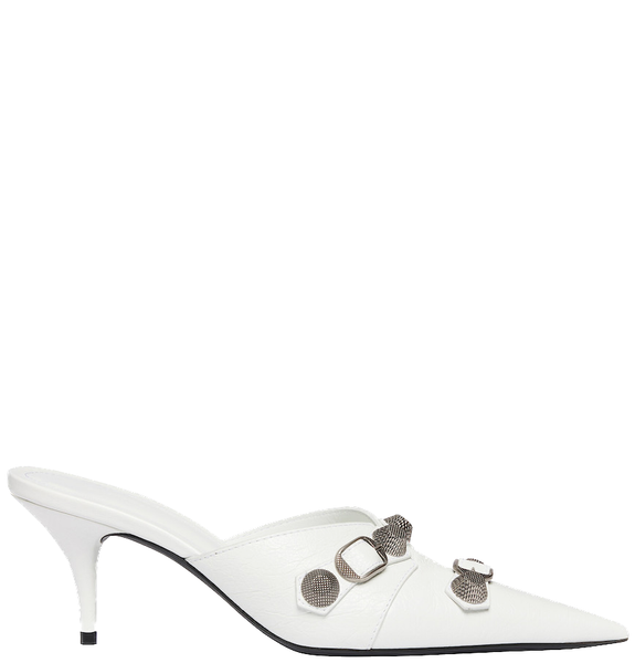  Giày Nữ Balenciaga Cagole 70mm Mule 'Optic White' 