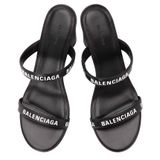  Giày Nữ Balenciaga Logo Round Sandals 'Black' 