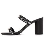  Giày Nữ Balenciaga Logo Round Sandals 'Black' 