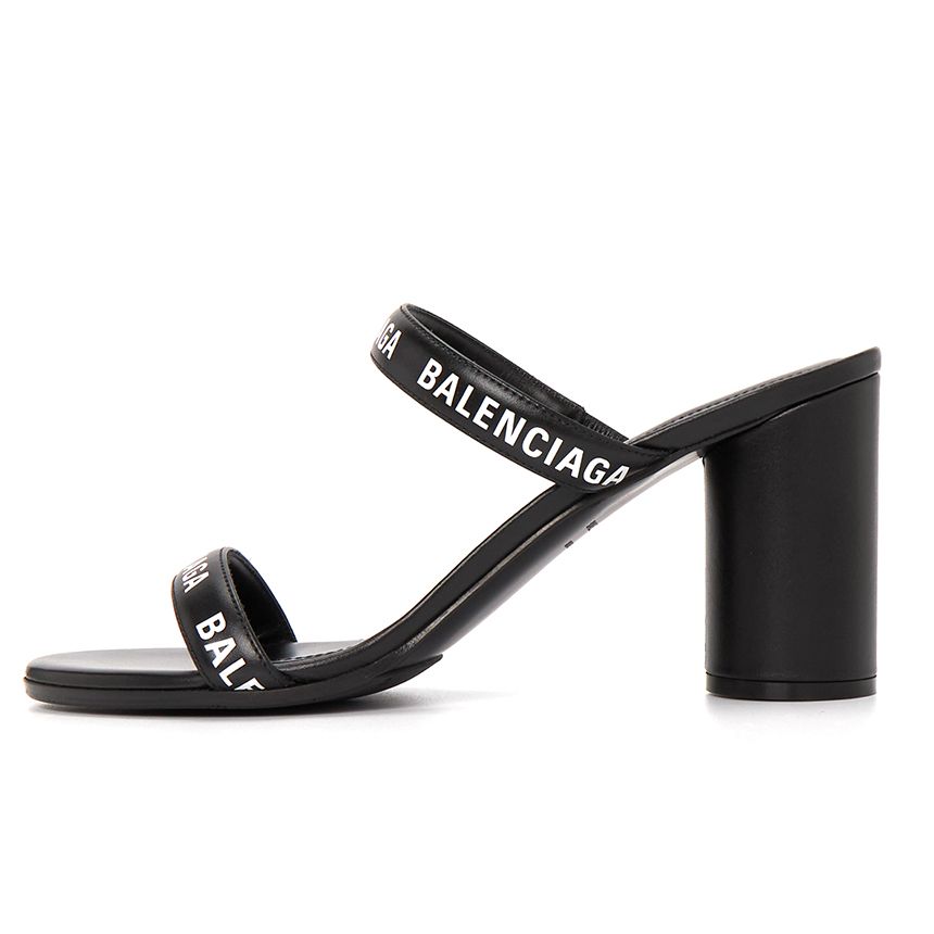 Giày Nữ Balenciaga Logo Round Sandals 'Black' 