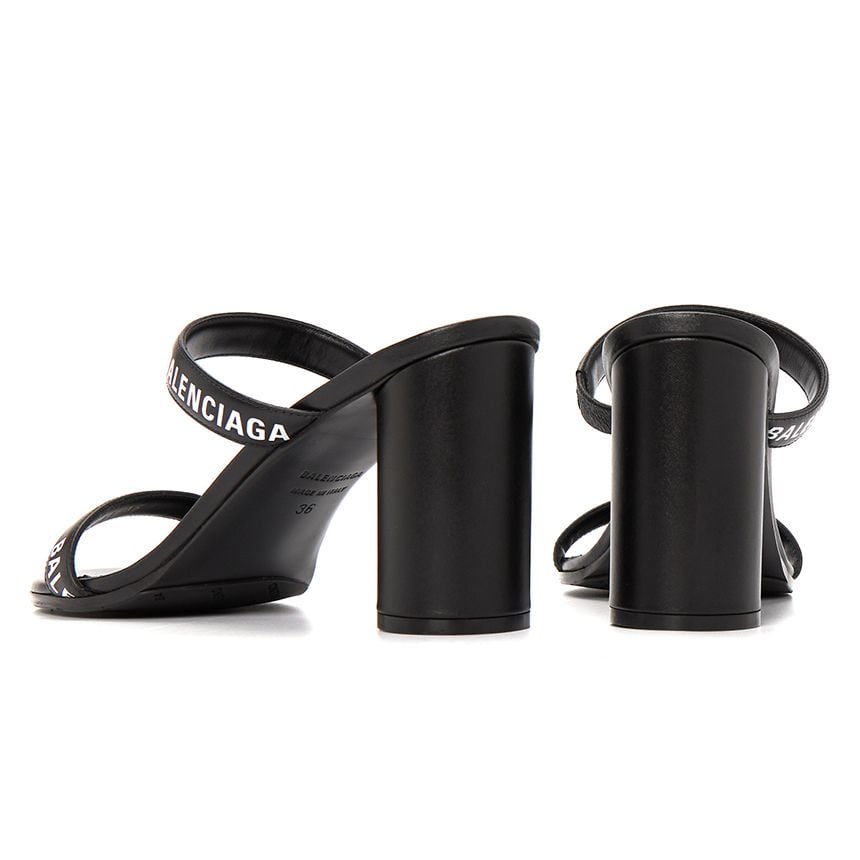  Giày Nữ Balenciaga Logo Round Sandals 'Black' 