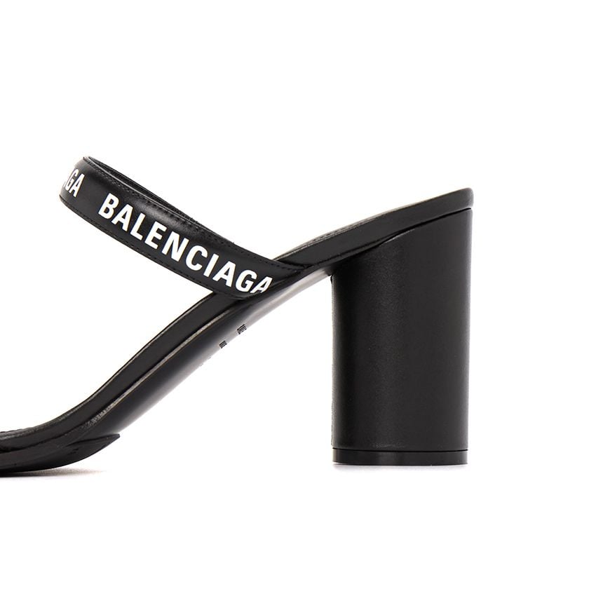  Giày Nữ Balenciaga Logo Round Sandals 'Black' 