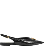  Giày Nữ Burberry Monogram Motif Leather Slingback Point-toe Ballerinas 'Black' 