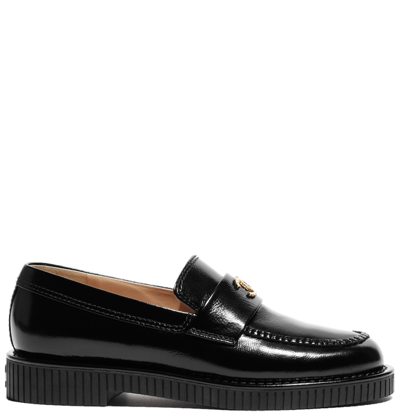  Giày Nữ Chanel Moccasins Shiny Crumpled 'Black' 