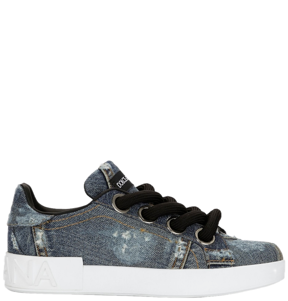  Giày Nữ Dolce & Gabbana Denim Patchwork Portofino 'Blue' 