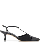 Giày Nữ Manolo Blahnik Turgimod T-Bar Pumps 'Black' 